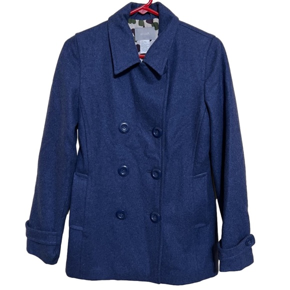 dELiA*s Jackets & Blazers - Vintage Delia*s Women’s Wool Blend Blue Double Breasted Pea Coat Size S